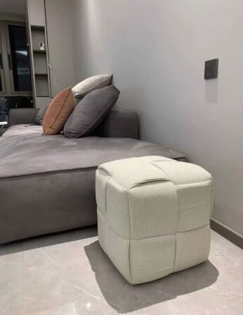 สตูลผ้าลูกฟูก MY DOLLS HOUSE COZY CUBE 38 ซม. สีขาว_2